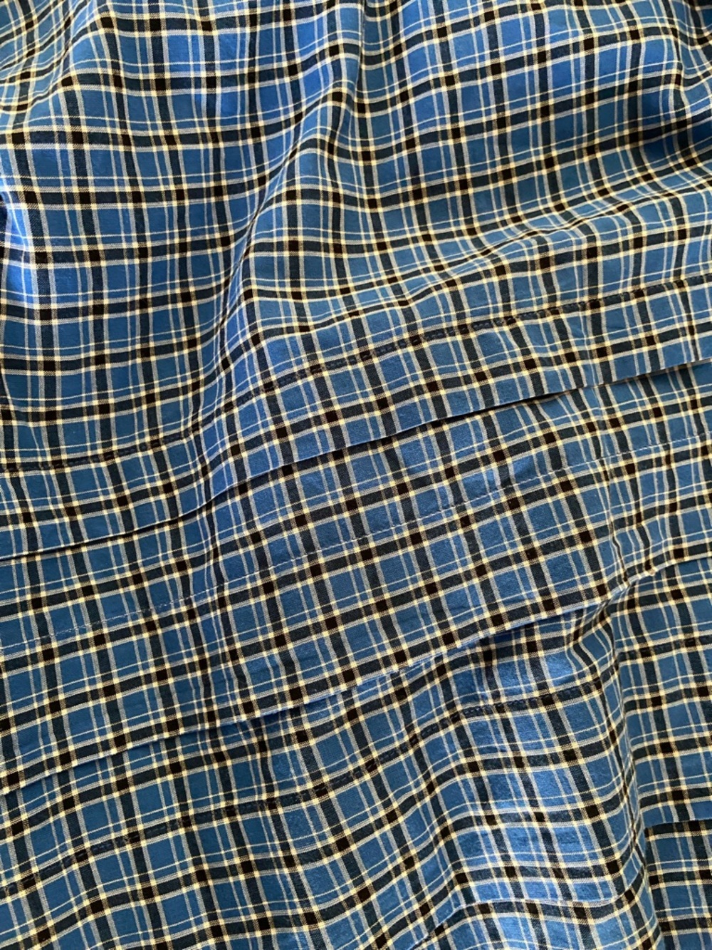 DÔEN Sebastiane Tiered Checked Voile Midi Skirt NWT in Blue Cassis Check - Picture 7 of 7